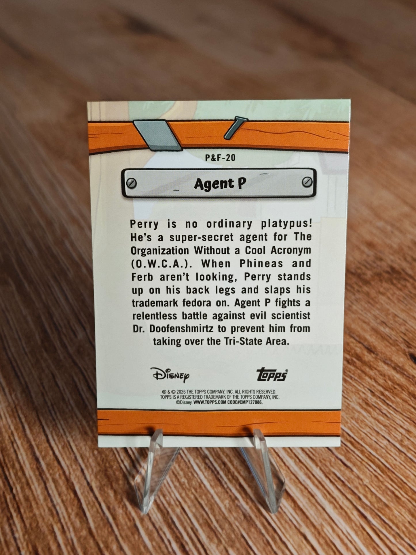 2026 Topps Disney Neon Agent P P&F-20