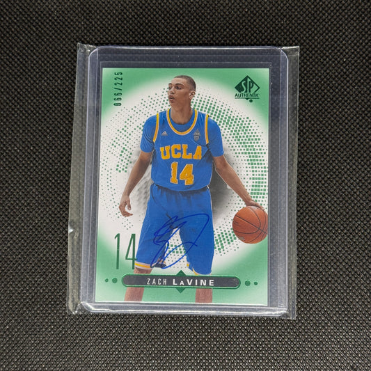 ZACH LAVINE 2014-15 Upper Deck SP Authentic Auto /225 On Card